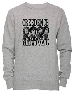 Erido Creedence Clearwater Revival Unisex Herren Damen Jumper Sweatshirt Pullover Grau Größe M Men's Women's Grey Medium Size M von Erido