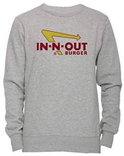 Erido In Out Burger Merchandise Unisex Herren Damen Jumper Sweatshirt Pullover Grau Größe XL Men's Women's Grey X-Large Size XL von Erido