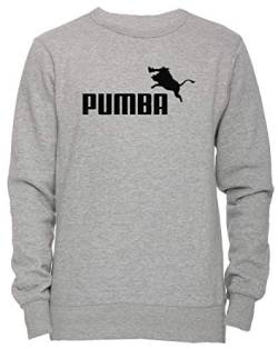 Erido Pumba Logo Unisex Herren Damen Jumper Sweatshirt Pullover Grau Größe XL Men's Women's Grey X-Large Size XL von Erido