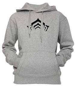 Erido Warframe Lotus Symbol Unisex Herren Damen Kapuzenpullover Sweatshirt Pullover Grau Größe XL Unisex Men's Women's Hoodie Grey X-Large Size XL von Erido