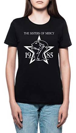 Sisters of Mercy Shirt with 1985 Damen T-Shirt Rundhals Schwarz Kurzarm Größe XL Women's Black X-Large Size XL von Erido
