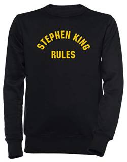 Stephen King Rules Unisex Herren Damen Jumper Sweatshirt Pullover Schwarz Größe XL Men's Women's Jumper Black T-Shirt X-Large Size XL von Erido