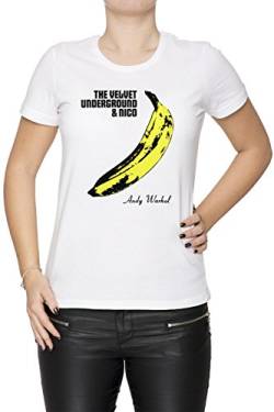 The Velvet Underground Damen T-Shirt Rundhals Weiß Kurzarm Größe L Women's White Large Size L von Erido