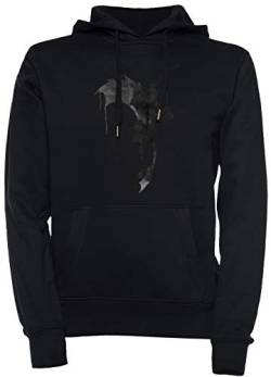 Zahnlos Silhouette Unisex Herren Damen Kapuzenpullover Sweatshirt Pullover Schwarz Größe M Men's Women's Hoodie Black T-Shirt Medium Size M von Erido