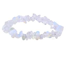 Erliway Opal-Opalit-Kristalle-Armband, unregelmäßige Perlen, Stretch-Armband, Heilkristalle, Splitter-Armband, natürliche Edelstein-Armbänder für Frauen, Schmuck, Reiki-Meditation von Erliway