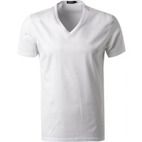 Ermenegildo Zegna Herren T-Shirt weiß Baumwolle unifarben von Ermenegildo Zegna