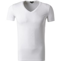Ermenegildo Zegna Herren T-Shirt weiß Viskose unifarben von Ermenegildo Zegna