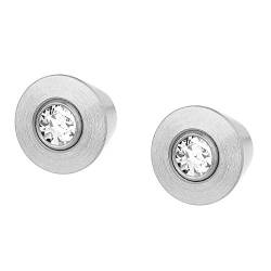 Ernstes Design Ohrringe E535 Edelstahl Brillant 0,04 ct. Stecker mattiert von Ernstes Design