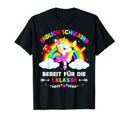 Einschulung Mädchen 1. Klasse Schulkind 2024 Schule Einhorn T-Shirt von Erster Schultag Geschenke T-Shirts für Mädchen