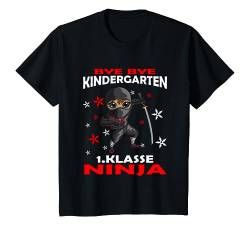 Kinder Bye Bye Kindergarten 1.Klasse Einschulung Ninja Kinder T-Shirt von Erster Schultag Grundschule Erstklässler Schule