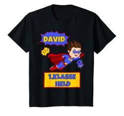 Kinder Personalisiertes Schulanfang 2023 Superheld Felix Schulstart T-Shirt von Erster Schultag Jungen Shirt Einschulung mit Namen