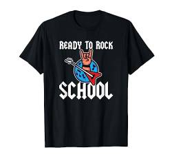 Heavy Metal Gitarre Schulstart Rockig Ready To Rock School T-Shirt von Erstklässler Shirts & Geschenke zur Einschulung