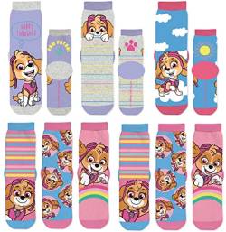 Erve PAW PATROL Socken Set 6 Paar Mädchensocken Kindersocken Kinder Strümpfe für Mädchen Kniestrümpfe Gr. 23 24 25 26 27 28 29 30 31 32 33 34 (31/34) von Erve