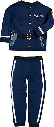 Erwin Müller Kinder-Schlafanzug mit Druckmotiv Interlock-Jersey blau Größe 86/92 von Erwin Müller