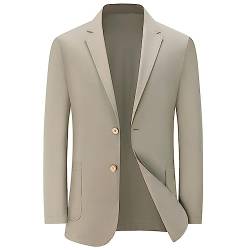 Sakko Herren,Großer Freizeit-Blazer Ultradünne Jacke Mit 2 Knöpfen Schmale Passform Sportmantel Starker Mann Formelle Anzugsjacken Geeignet Für Party Date Abschlussball Hochzeit Eleganter Blazer Kha von EsUkar