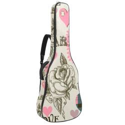 Eslifey Akustikgitarre Tasche Ananas Blätter und Flamingo Verstellbarer Schultergurt Gitarrentasche Gigbag 40 41 42 Zoll, Farbe 3, 42.9x16.9x4.7 in von Eslifey