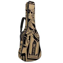 Eslifey Akustikgitarre Tasche Cartoon Nette Leuchtturm Gekritzel Muster Verstellbarer Schultergurt Gitarre Fall Gig Bag 40 41 42 Zoll, Farbe 4, 42.9x16.9x4.7 in von Eslifey