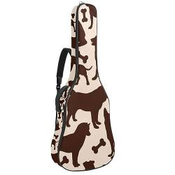 Eslifey Akustikgitarre Tasche Hund Knochen Silhouette Verstellbarer Schultergurt Gitarrentasche Gigbag 40 41 42 Zoll von Eslifey