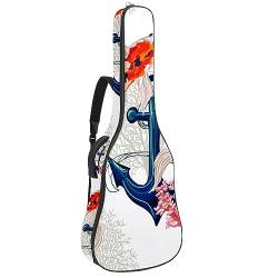 Eslifey Akustikgitarre Tasche Japanische Blumen Bunte Blumenmuster Verstellbarer Schultergurt Gitarre Fall Gig Bag 40 41 42 Zoll, Farbe 9, 42.9x16.9x4.7 in von Eslifey