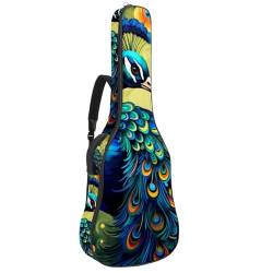 Eslifey Akustikgitarre Tasche Pfau Blume Druck Verstellbarer Schultergurt Gitarre Fall Gig Bag 40 41 42 Zoll, Farbe 2, 42.9x16.9x4.7 in von Eslifey