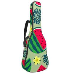 Eslifey Akustikgitarre Tasche Reife Wassermelone Blätter und Blumen Verstellbarer Schultergurt Gitarrentasche Gigbag 40 41 42 Zoll, Farbe 1, 42.9x16.9x4.7 in von Eslifey