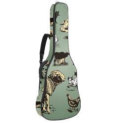 Eslifey Akustikgitarre Tasche Schwarz und Weiß Kaktus Verstellbarer Schultergurt Gitarrentasche Gigbag 40 41 42 Zoll, Farbe 4, 42.9x16.9x4.7 in von Eslifey