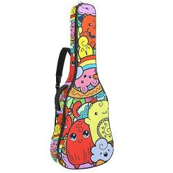 Eslifey Akustische Gitarre Tasche Niedlichen Panda Kochen Reinigung Arbeiten Einkaufen Illustration Verstellbarer Schultergurt Gitarre Fall Gig Bag 40 41 42 Zoll, Farbe 2, 42.9x16.9x4.7 in von Eslifey