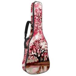 Eslifey Gitarrentasche für Akustikgitarre, mit japanischem Blumenmuster, verstellbar, 101,4 cm, 106,7 cm, Rot, Farbe 9, 42.9x16.9x4.7 in von Eslifey