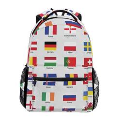 Eslifey Rucksack mit europäischen Länderflaggen, für Studenten, Reisen, Schule, Schulrucksäcke von Eslifey