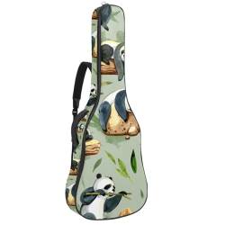 Eslifey Tasche für Akustikgitarre, Aquarell-Panda-Muster, verstellbarer Schultergurt, Gitarrenkoffer, Gigbag 101,6 cm, 104,4 cm, 106,7 von Eslifey