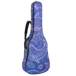 Eslifey Tasche für Akustikgitarre, Lotus-Linienmuster, verstellbarer Schultergurt, Gitarrenkoffer, Gigbag 101,6 cm, 104,7 cm, 106,7, Farbe 5, 42.9x16.9x4.7 in von Eslifey