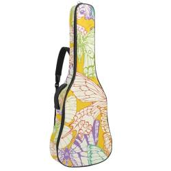 Eslifey Tasche für Akustikgitarre, Motiv: Schmetterling, schöne Farbe, verstellbarer Schultergurt, Gitarrenkoffer, Gigbag 101,6 cm, 104,4 cm, 106,7, Farbe 8, 42.9x16.9x4.7 in von Eslifey