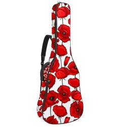 Eslifey Tasche für Akustikgitarren, wunderschönes Mountain Green Valley Poppy, verstellbarer Schultergurt, Gitarrenkoffer, Gigbag 101,6 cm, 104,7 cm, 106,7 cm, Farbe 3, 42.9x16.9x4.7 in von Eslifey