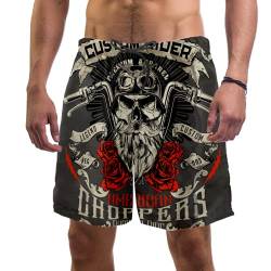 Eslifey Vintage Biker Skull Badehose Elastische Badehose Boardshorts für Herren Gr. XL, multi von Eslifey