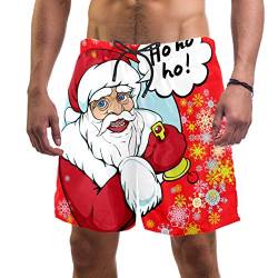 Eslifey Weihnachtsmann Pop Art Bubble für Weihnachten Badehose Elastische Badeanzug Boardshorts für Männer, multi, L/XL von Eslifey