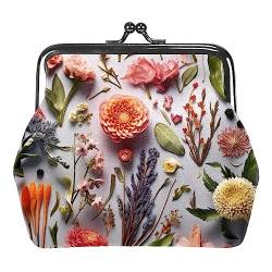 Münzgeldbörsen, farbiger Blumenstrauß, Münzgeldbörse, tragbare Schmucktasche mit Kissverschluss, für Damen, Mädchen, Kinder, Mehrfarbig 1, 4.3x4.7 in/11x12 cm, Münztasche von Eslifey