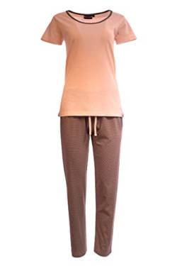 Esmara AnnAmax Damen Pyjama-Set Schlafanzug 100% Baumwolle Kurzarm Schlafhose Rosa L von Esmara