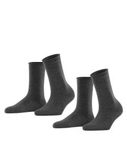 ESPRIT Basic Pure 2-Pack Damen Socken anthra.mel (3080) 39-42 mit hohem Baumwollanteil von Esprit