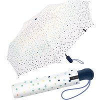 Esprit Langregenschirm Damen-Taschenschirm klein und stabil mit Automatik, farbenfroh bedruckt mit kleinen Punkten von Esprit