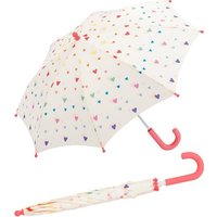 Esprit Stockregenschirm kleiner Stockschirm für Kindergartenkinder, mit niedlichem, bunten Herzen-Design für Mädchen von Esprit