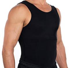 Esteem Apparel Neues Männer Brust Kompression Shirt Abnehmen Body Shaper Unterhemd zu verbergen von Gynäkomastie (schwarz, groß) von Esteem Apparel