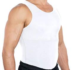 Esteem Apparel Neues Männer Brust Kompression Shirt Abnehmen Body Shaper Unterhemd zu verbergen von Gynäkomastie (weiß, Large) von Esteem Apparel