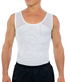 Esteem Apparel Original Herren Brust Compression Shirt zum Verstecken von Gynäkomastie Moobs (Weiß, Groß) von Esteem Apparel