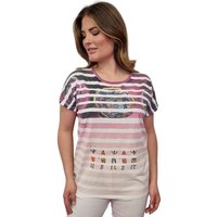 Estefania for woman Print-Shirt T-Shirt im bedruckten Streifenlook mit Strassbesatz von Estefania for woman