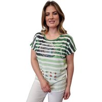 Estefania for woman Print-Shirt T-Shirt im bedruckten Streifenlook mit Strassbesatz von Estefania for woman