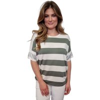 Estefania for woman T-Shirt elegantes Shirt mit Streifen und Strassbesatz von Estefania for woman