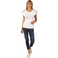 Estefania for woman T-Shirt mit eleganten Schriftzug und kleinem Strassbesatz von Estefania for woman