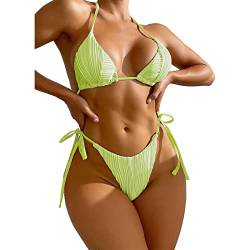 Estink Bikini Damen String Triangel Bikini Beachwear Schwimmanzug Bademode Badeanzug Bikini (L) von Estink