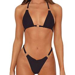 Frauen O String Bikini Sexy Tanga Spaghettiträger Zweiteiliger Badeanzug (S) von Estink