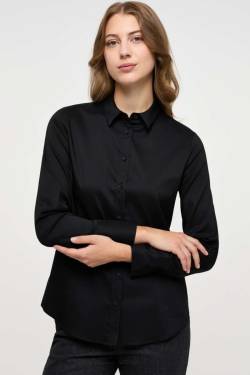 ETERNA Fitted Bluse schwarz, Einfarbig von Eterna